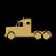 Gold silhouette of a semi-truck on a black background, highlighting the strength and reliability synonymous with the Asset Valuations Group.